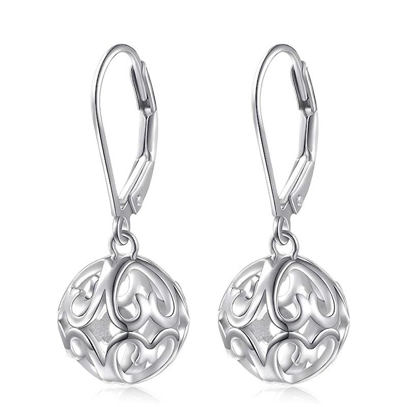 

Huitan Hollow Ball Dangle Earrings for Women Metal Copper Color Fashion Elegant Female Accessories Chic Earrings New Zircon