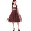 Halloween Floral Print Fake Two-Piece Dress Women Stage Performance Garden Style