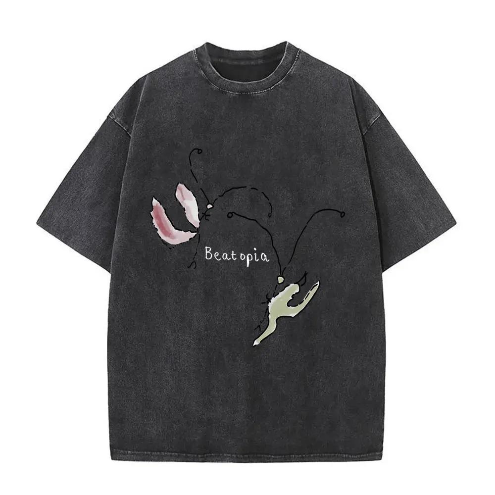 Hot Sale Singer Beabadoobee Graphic Print TShirt Men Women Vintage Washed Cotton Streetwear Fashion Oversize Top Summer New Top