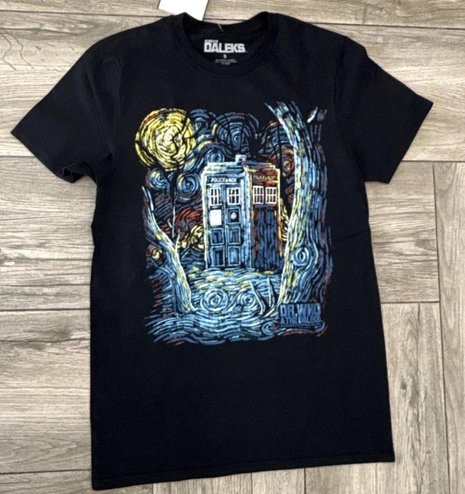 

2017 Dr Who & the Daleks Van Gough Tardis Officially Licensed 100% Cotton T-shirt Mens Tees Top Size Small S