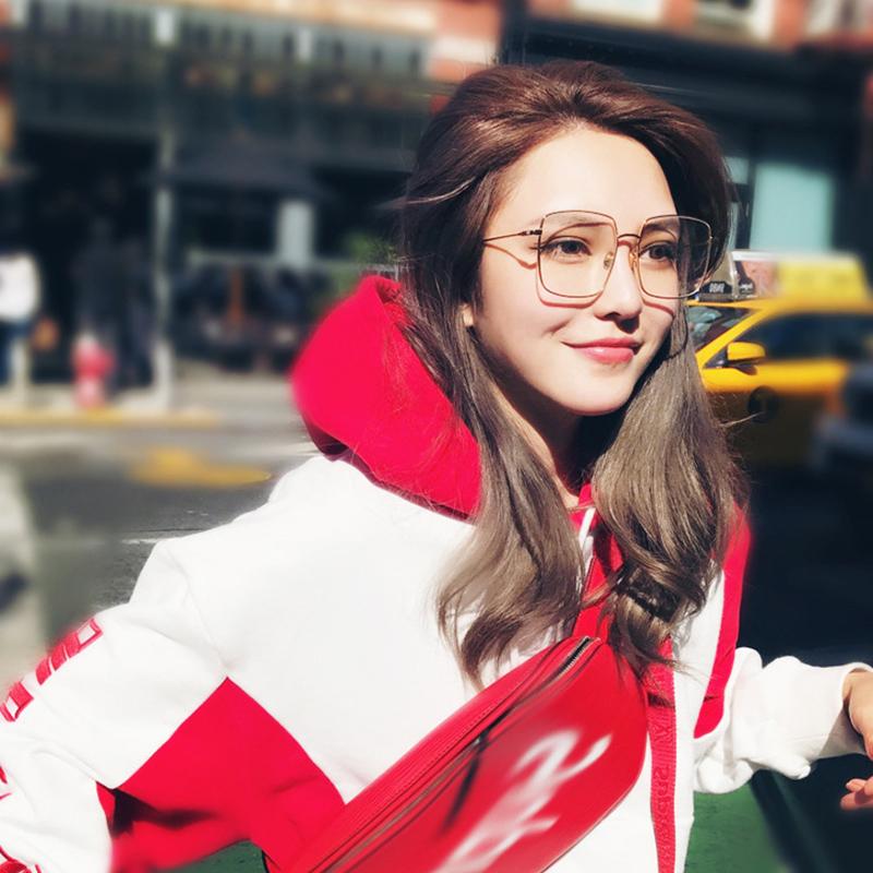 Store firkantede vanlige briller Metall Gjennomsiktige Dame Brilleinnfatninger Styrke Optiske Brilleinnfatninger