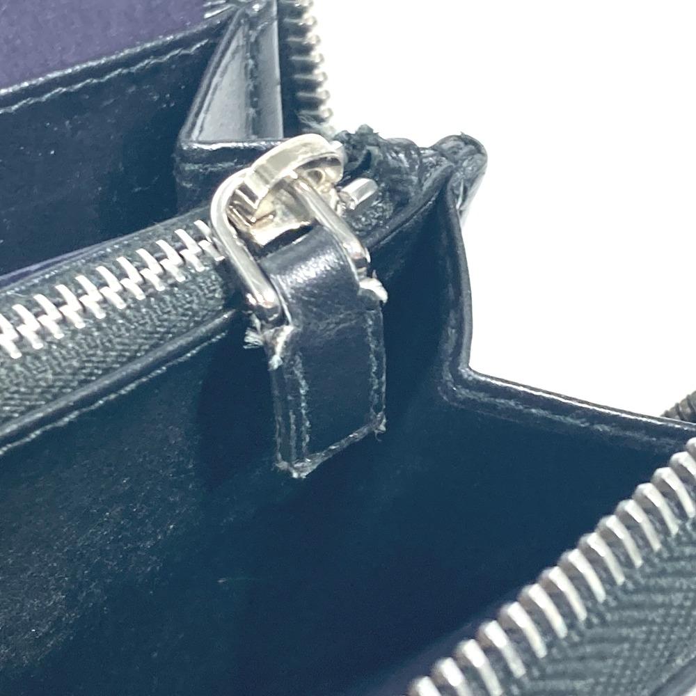 Prada 2ML317 Logo City Sports Zip Around Long Wallet Leather Black/blue