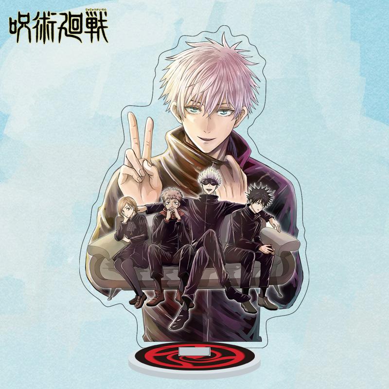Cartoon Anime Jujutsu Kaisen Figures Acrylic Stand Manga Gojo Satoru Figurines Garage Kits GK Ornaments Decoration Plaything