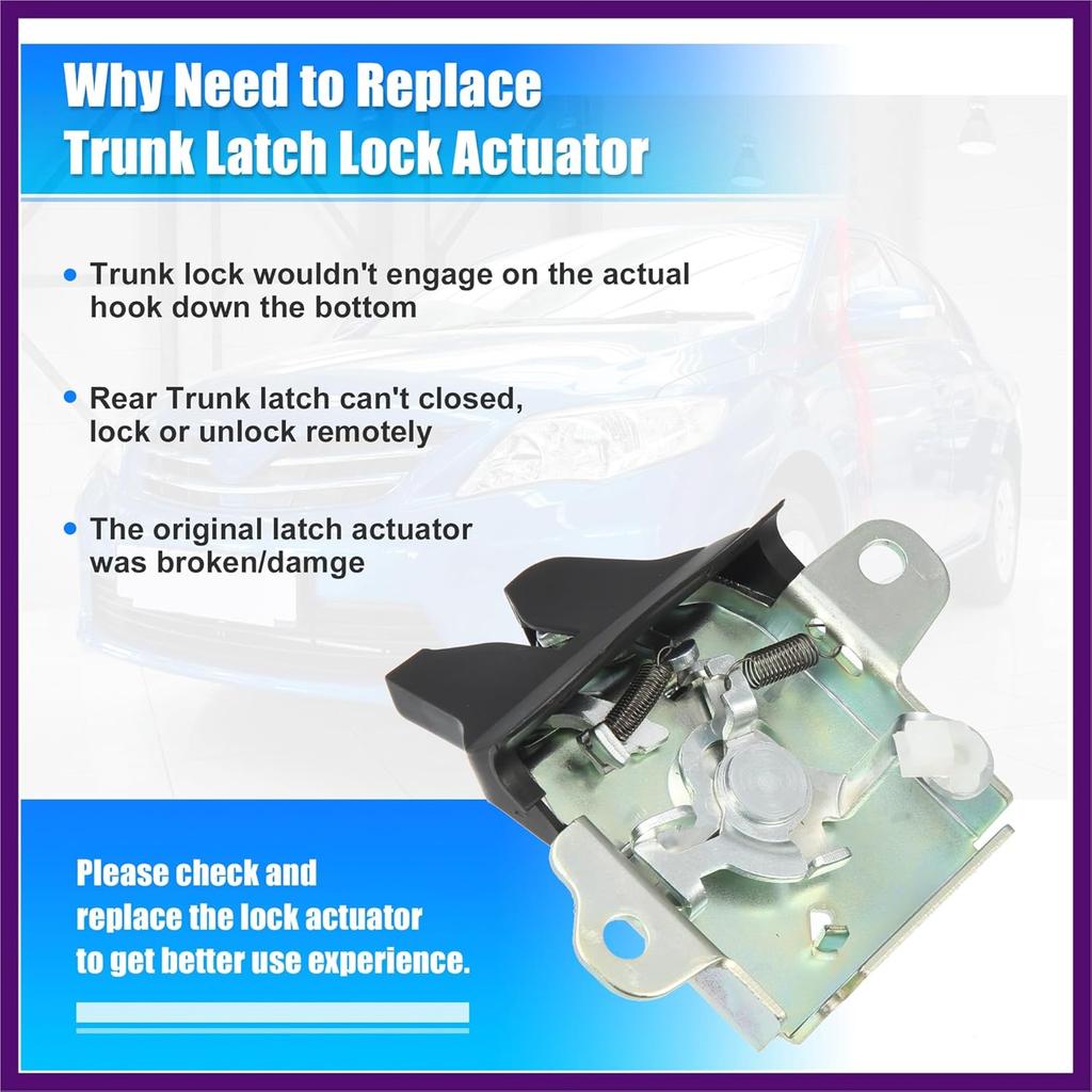 Auto Heckklappenschloss-Aktuator Heckklappenschloss 64610-12360 für Toyota Corolla E12 2004-2008 Premium Passform Design