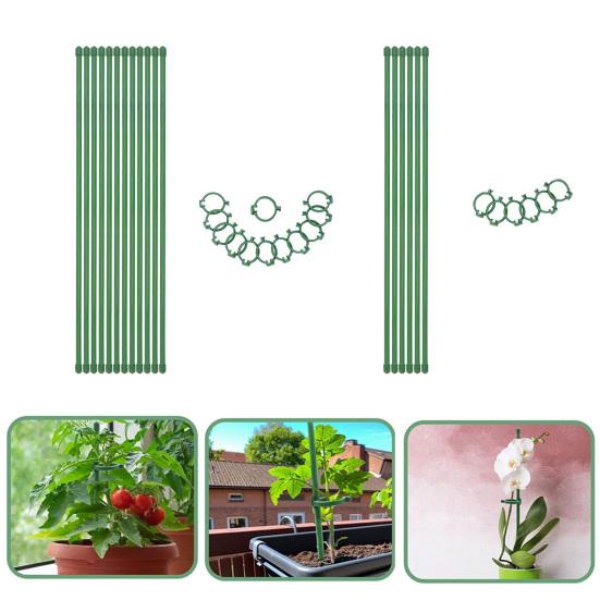 Bastoncini Sostegno Per Piante In Fibra Di Vetro – 6 Pezzi Da 45 Cm Con Anelli E Clip, Supporto Per Fusti, Ideali Per Pomodori, Fiori, Piante In Vaso