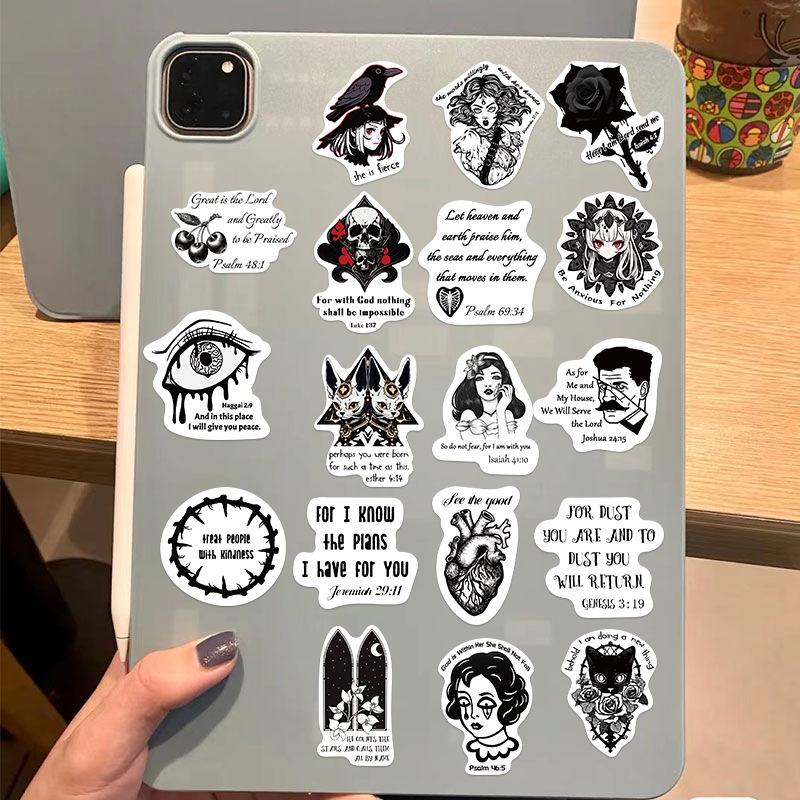 50 Gothic Version of Shengjing Phrase Graffiti Stickers Decorate Guitar Laptop Suitcase DIY Waterproof