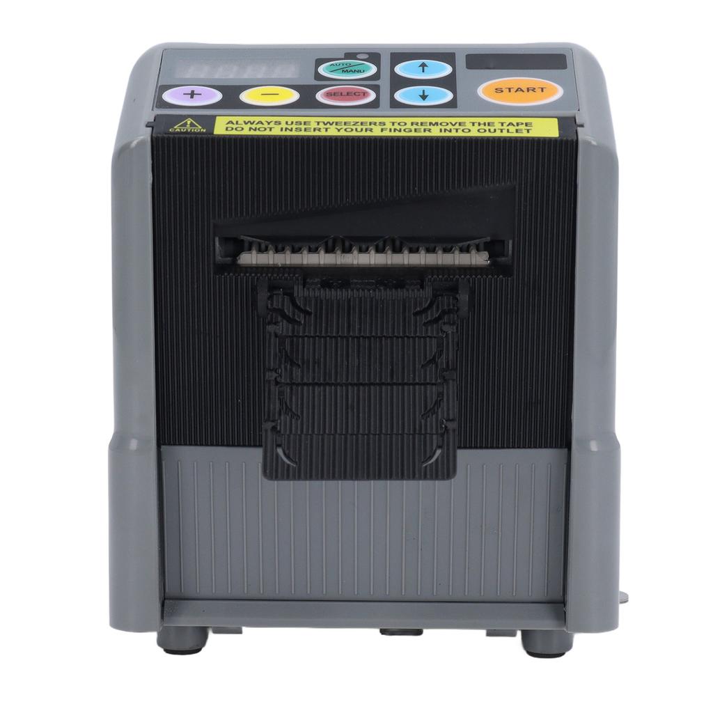 Distribuitor Automat de Bandă Tăietor Mașină Electrică de Tăiat Panglică Lățime 6‑60mm Lungime 999mm pentru Expediere Ambalare Cadouri Gri