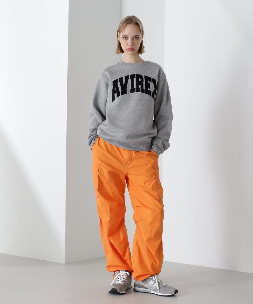 AVIREX CREW NECK L/S SWEAT LOGO 783-3932003 Men's L 382 Oxford