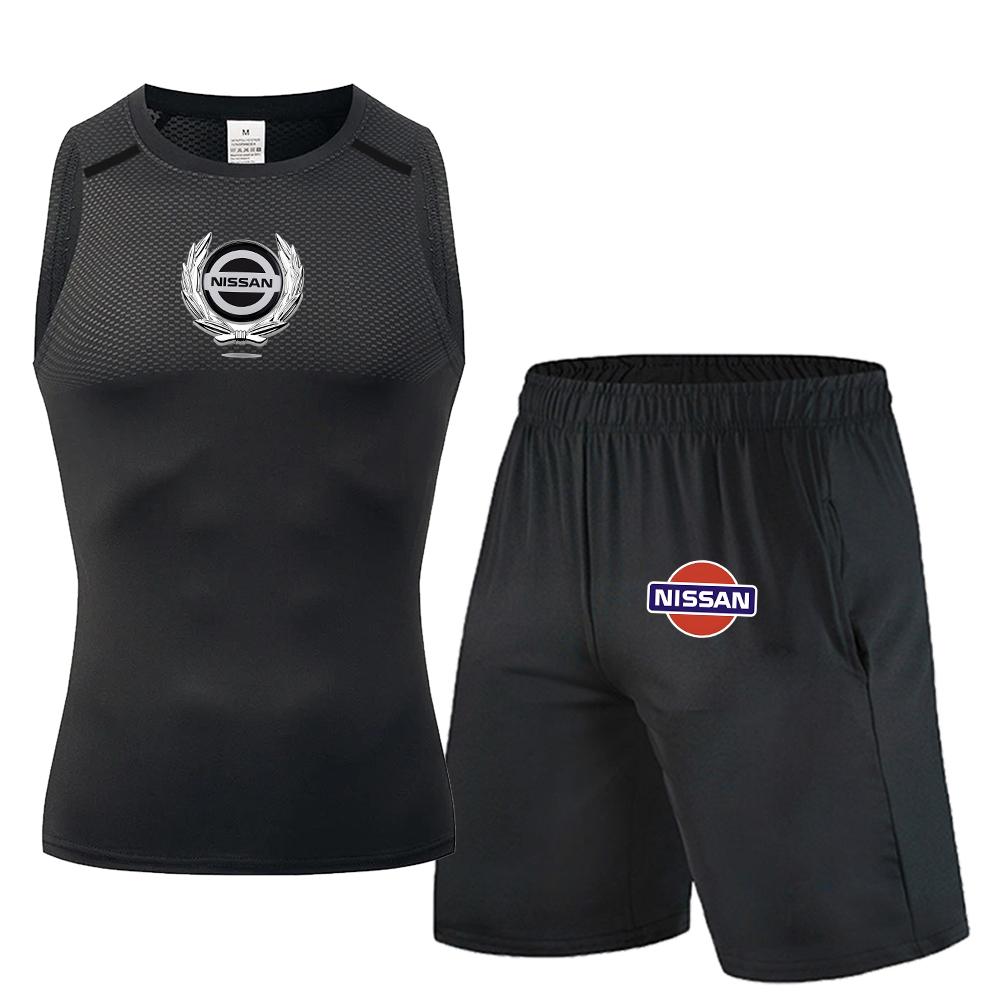 2026 Frühling Nissan Herren schnell trocknendes ärmelloses Sport-Tanktop-Set für Radfahren, Outdoor-Radbekleidung