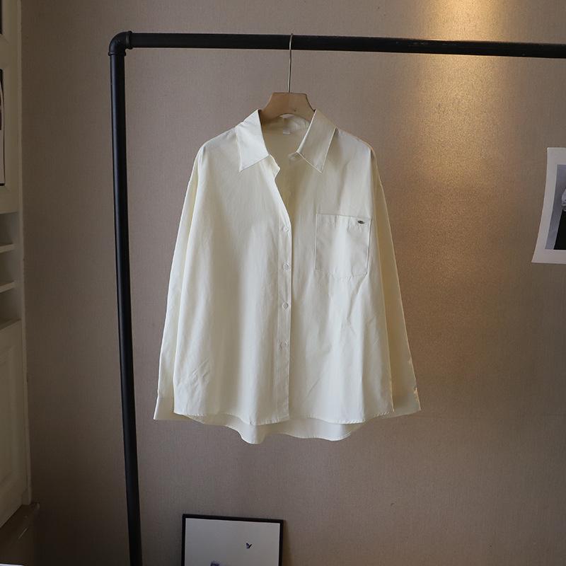 Buntes 2025 Koreanischer Stil Damen Locker Übergroß Langärmliges Hemd