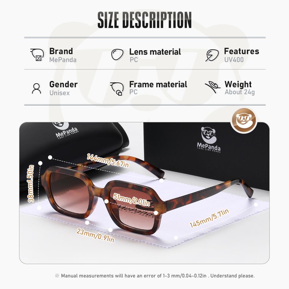 MePanda Unisex Small Frame Square Outdoor Travel Premium Sunglasses,UV400
