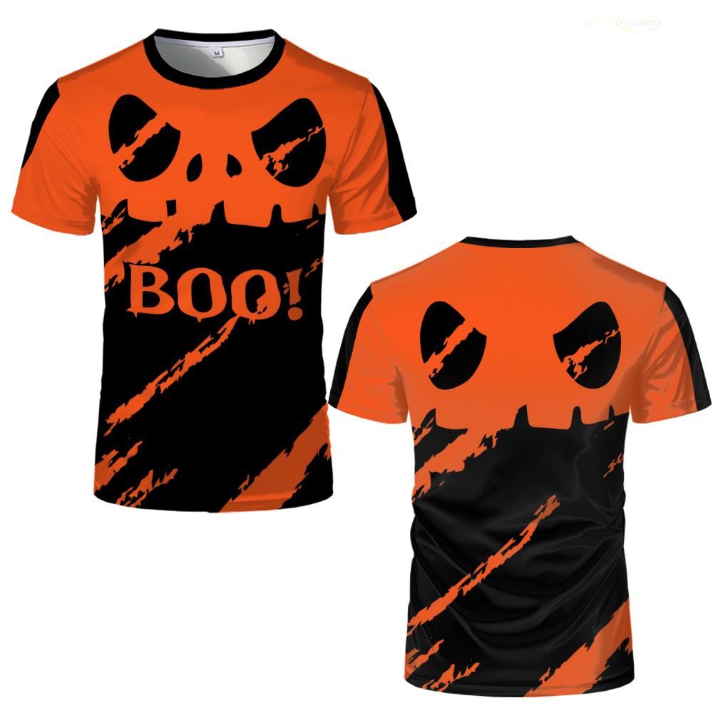 

Хэллоуин Ужас Тыква Графическая Футболка Фестивальная Вечеринка Повседневные Косплей Топы Дышащая Быстросохнущая Модная Уличная Футболка 4XL