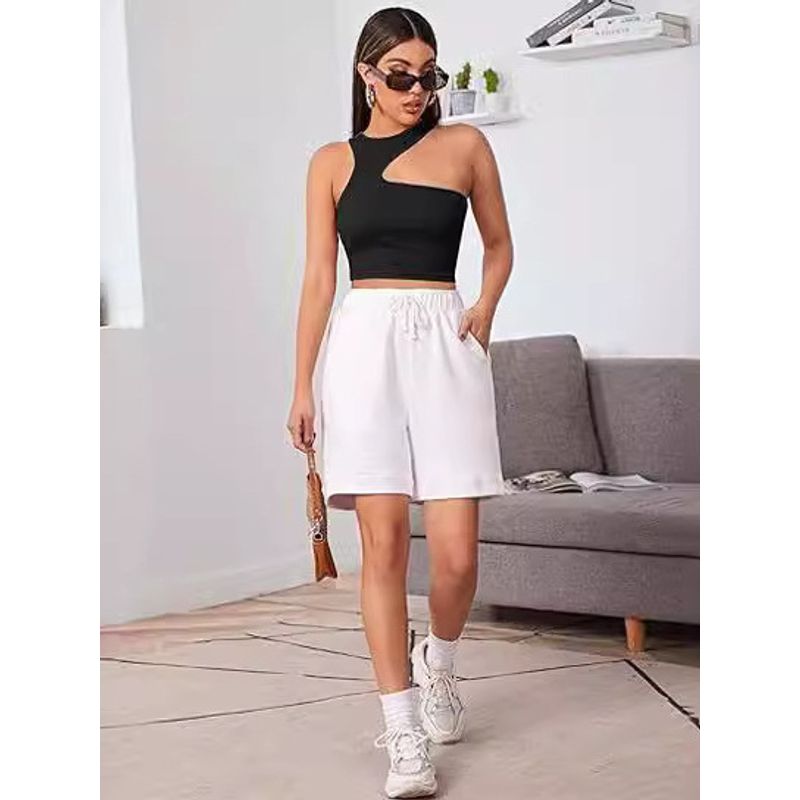 Solid Color round Neck Neck Sleeveless Top Pure Color round Neck Slim Fit Sleeveless Top Women