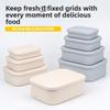 With Lid Silicone Lunch Box Food Grade Storage Box Rectangle Food Storage Container  Picnic