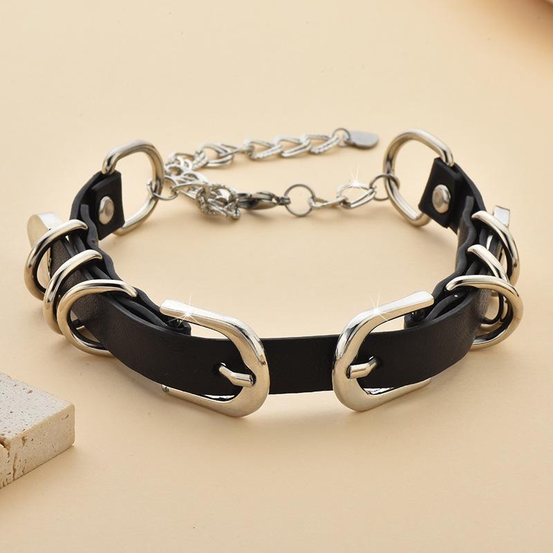 Collier Anneau Circulaire Géométrique Superposé Pour Femmes Hommes Avec Pendentif Palladium