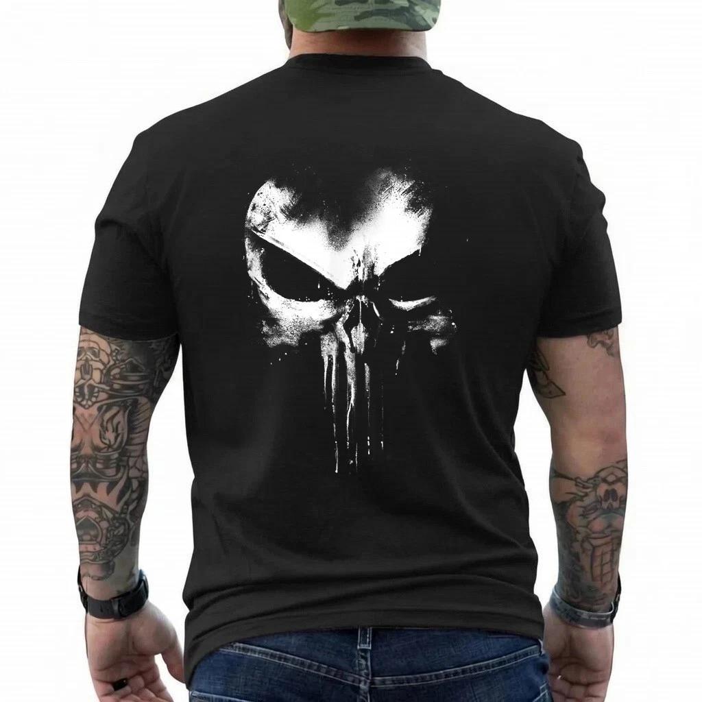 Marvel Punisher Vintage Shaded Skull Chest Logo T-Shirt M