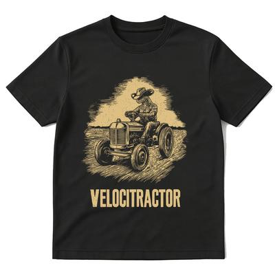 VelociTractor Zabawny Traktor Dinozaur Graficzny Nadruk Koszulka Unisex Damska Odzież Moda Bawełniana Oversize Krótki Rękaw Koszulki