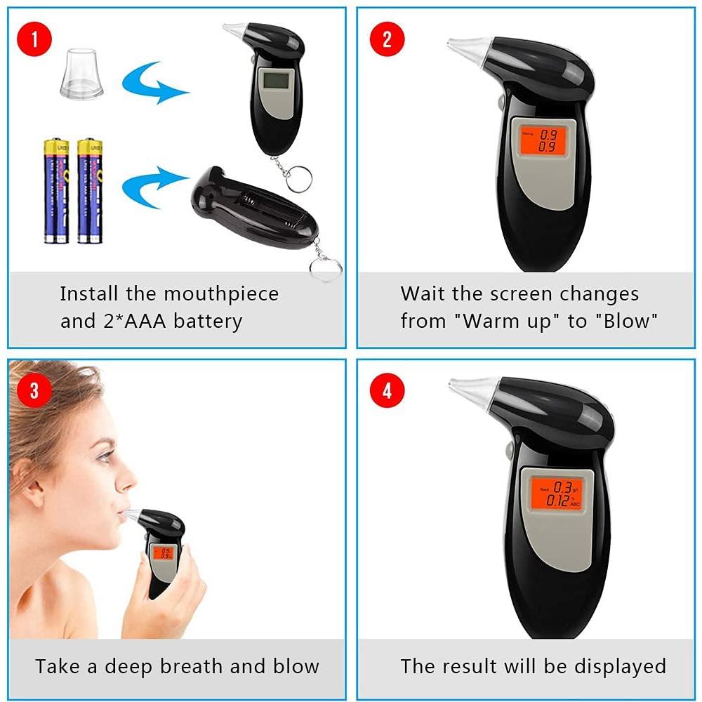 Digital Breath Tester Professional Alcohol Breath Tester Breathalyzer Alcohol Detector Lcd Detector Backlight Light