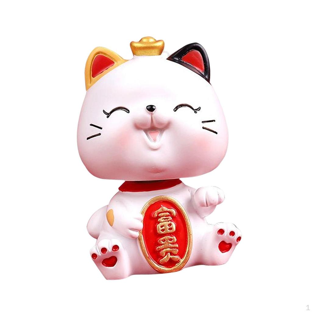 Cat Figurine Art Decorative Display Ornament Kitten Statue for Desk Chinese Year Gifts Car