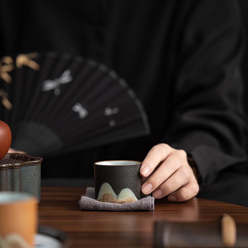 Hand-Painted Chinese Landscape Ceramic Teacup