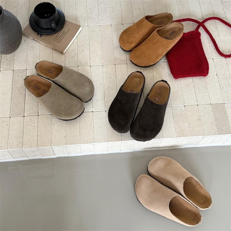 Birken shoes pure original Sangpo 25 autumn and winter new Muller retro ugly cute thick-soled bag head Birken shoes slippers women's outer wear