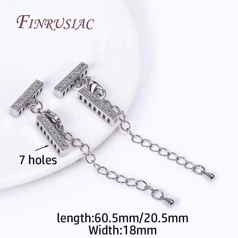 2 Sizes 18K Gold Plated Lobster Clasp with Extension Chain Connector For Jewelry Making,DIY Multi-row Pearl Necklace Accessories