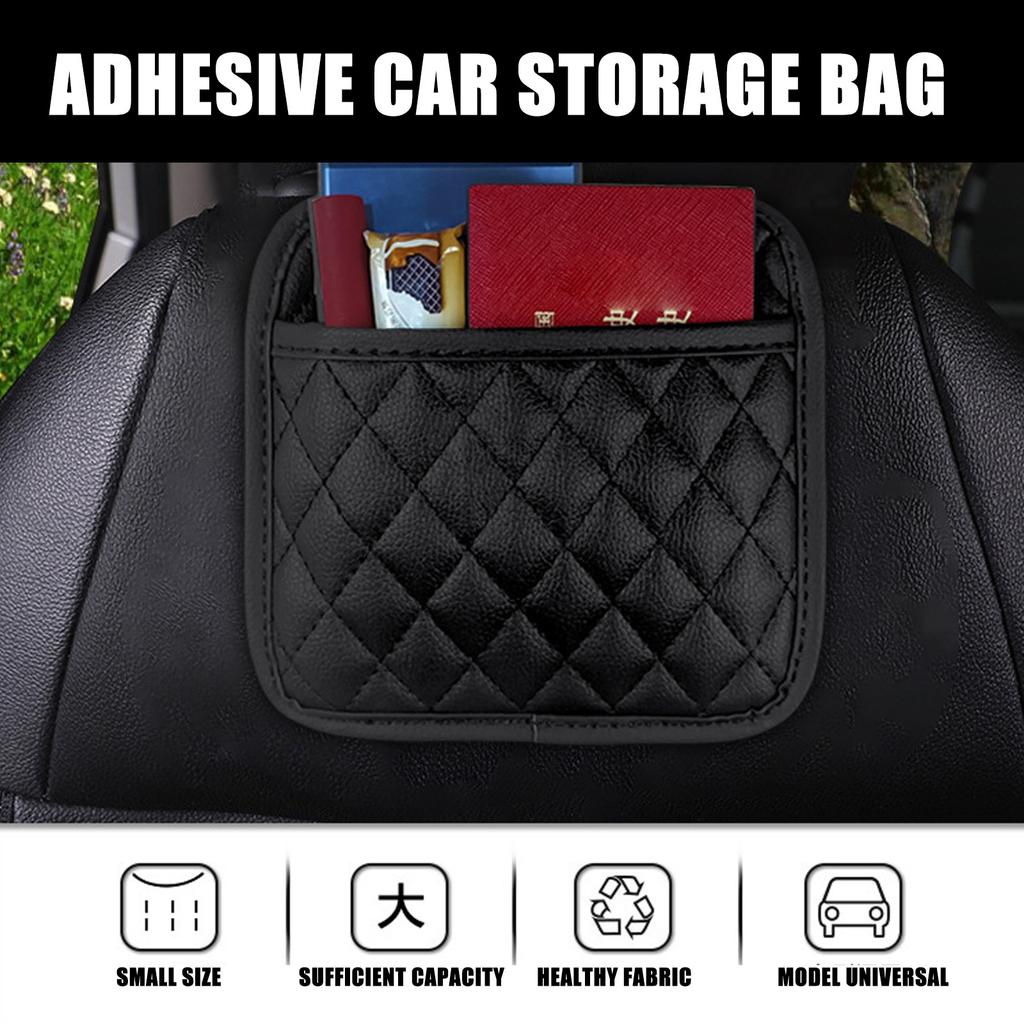 Leather Car Storage Pocket Universal Car Storage Bag for Keys Cards Small Stuff Seat Back Door Center Console Organizer