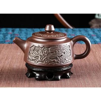 2024 New Yixing Original Mine Filtered Purple Clay Teapot, Pure Handmade Antique Bronze Teapot, Ceramic Teapot, Kung Fu Tea Set