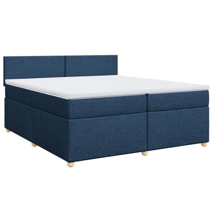 VidaXL Sommier à lattes de lit avec matelas Bleu 200x200 cm Tissu 3286786