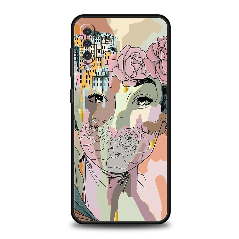 Paris Art Blue Butterfly Flower Phone Case For Samsung A12 A32 A50 A70 A20E A20S A10 A10S A22 A30 A40 A42 A52 5G A02S A04s Cover