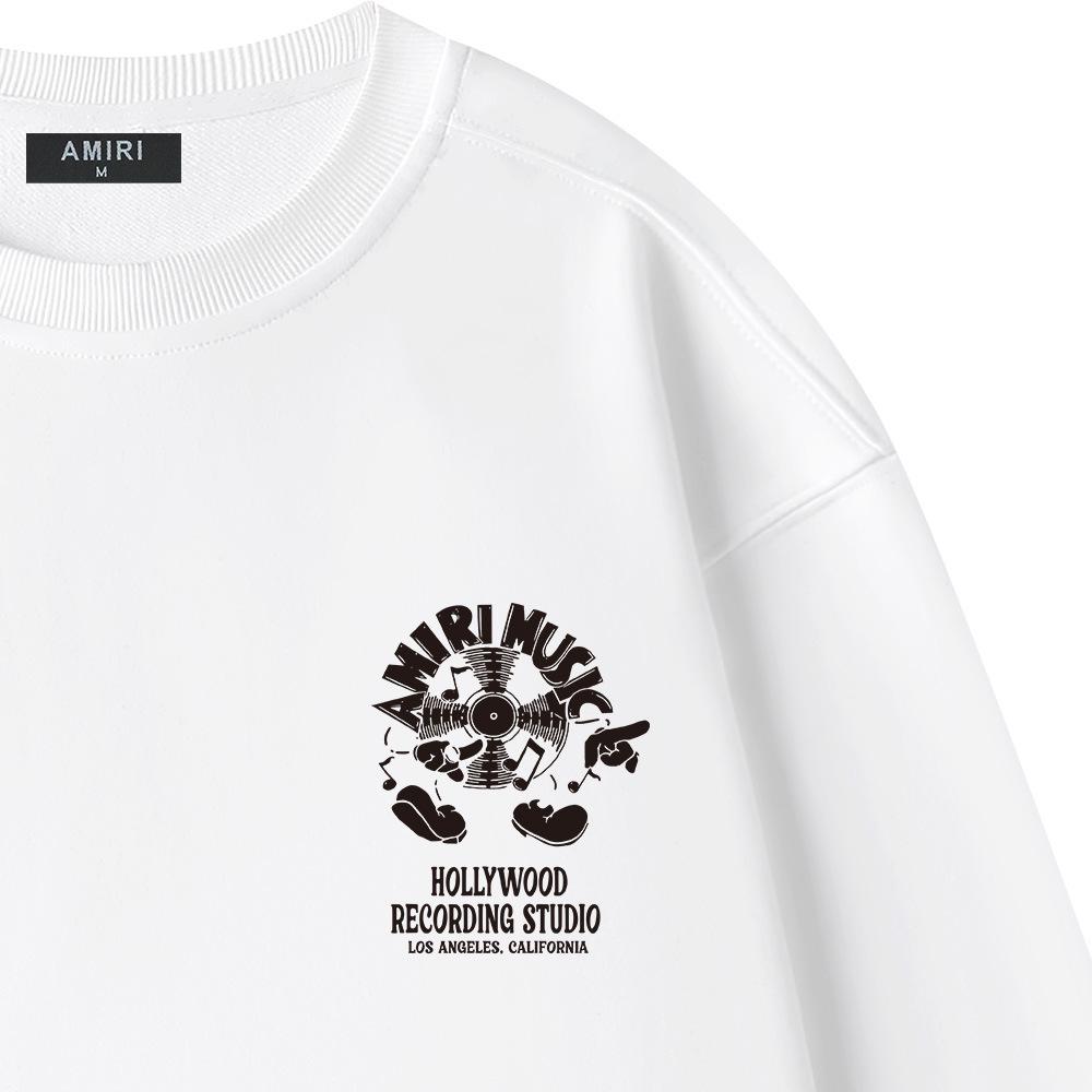 Amiri Unisex Round Neck Sweatshirt - Trendy Letter Print, Autumn/Winter Style.