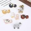 1Pcs Animal Brooch Rhinestone Pearls Lapel Pin Perfect For Daily Wear Party Dresses Elegant Sheep Goat Shaped Brooch