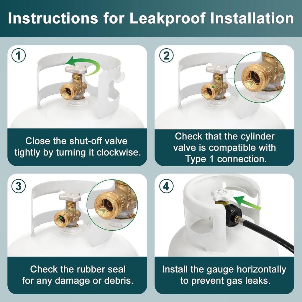 GASPRO 15 Inch RV Propane Hose With 1/4" Male Inverted, Camper Propane Hose Replacement For 2-Stage Auto Changeover Regulator, 2-Pack