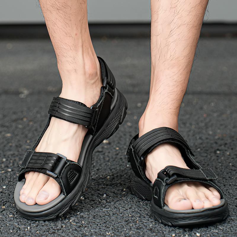 Fashion Men New Open-Toe Casual Sandal Men Summer Adjustable Non-Slip Comfortable Soft-Soled Beach Shoes Classic Style Versatile Sandals