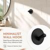4 PCS Silver Black Adhesive Hook Stainless Steel Towel Hook Stainless Steel Hook  Wall Mount