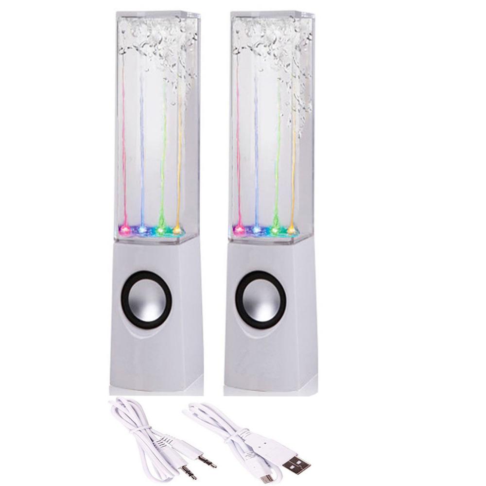 

2PCS LED Light Dancing Water Music Fountain Light Speakers for PC Laptop For Phone Portable Desk Stereo Speaker