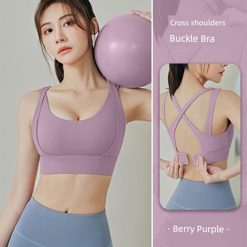 

Новое поступление Бег Фитнес Йога Красивая спинка На пуговицах Пузырчатая упаковка Со сборкой на груди Съемное спортивное нижнее белье Berry purple M