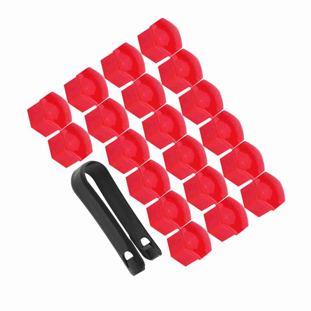 20Pcs Wheel Hub Covers Lug Nut Bolt Screw Cover Tyre Protection Cap Universal Red