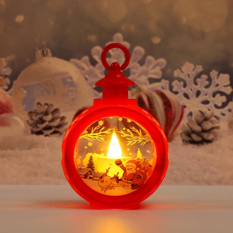 Santa Claus LED Light Christmas Retro Candle Wind Lamp for New Year Christmas Gift Snowman Home Decoration