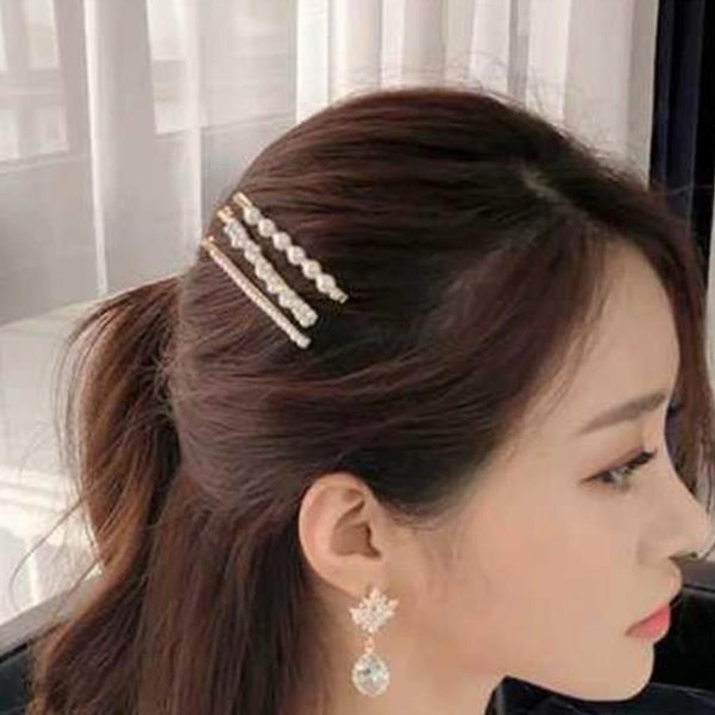 Stylish 5-piece set of elegant pearl hair pins
