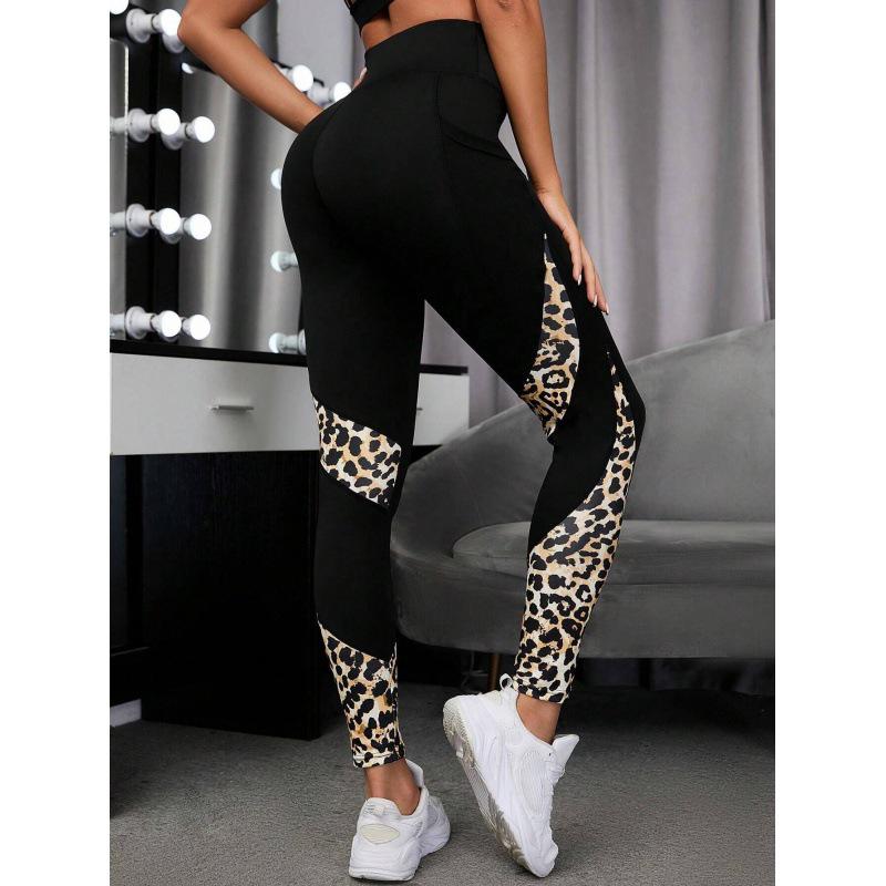 High-Waist Leopard Print Yoga Pants: European & American Style, Hip-Lifting, Breathable Running Leggings for Women