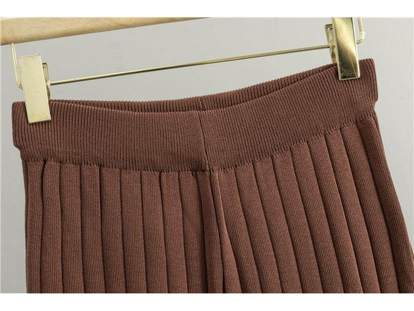 2026 Spring/Fall Elegant Knit Three-Piece Set: Long Cardigan Coat, Single-Breasted Vest, Wide-Leg Pants
