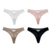 Lady Spring and Summer Sweet Ice Screen Yarn Sexy Lace Edge Hollow Love Temptation Taste Thong Underwear