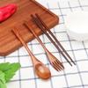 Dinner Kit Natural Dinnerware Kitchen Fork Chopsticks Spoon Set Cutlery Utensils Sets Tableware