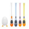 Toilet Brush Holder Cute Silicone Scrubber with Long Handle Quick Drying Bracket Flexible Brushes Bathroom Cleaning Accessories