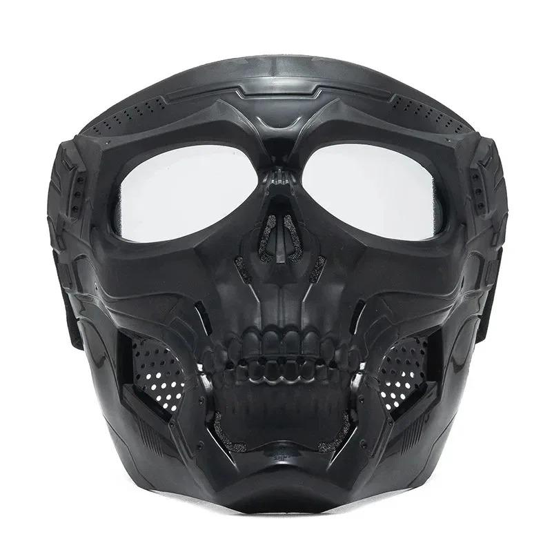 .Skull Mask Motorcycle Mask Bicycle Riding Windproof Full Face Skeleton Protective Mask Colored Goggle Tactical Cycling Bike