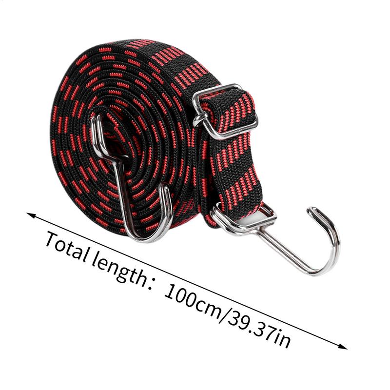 Rubber Bungee Cords 39.37 Inch Bike Extra Strong Outdoor Elastic Rope With Hooks Adjustable Automotive Equipment For BIcycles Or
