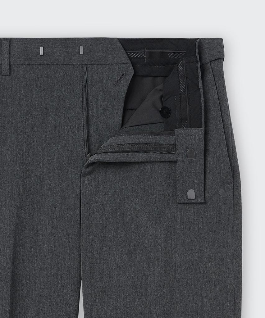 MUSINSA STANDARD Straight Hidden Banding Slacks [Medium Gray]
