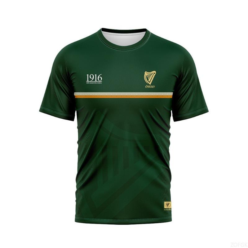 

New Fashionable and Comfortable 1916 Jersey Sports Short Sleeved Printed Fashionable Casual Loose Round Neck T-shirt L