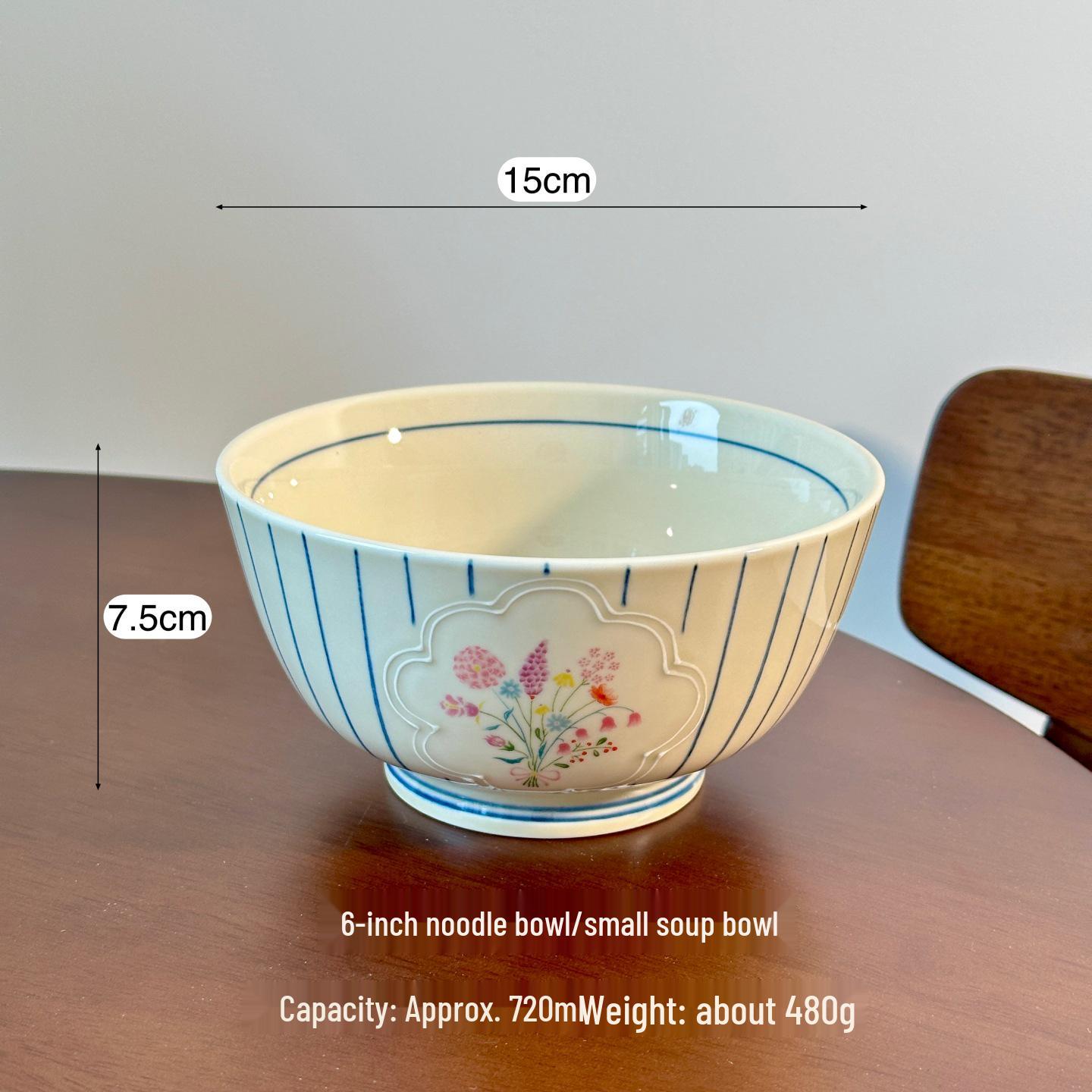 Retro Petal Plate Ceramic Bowl Set - French Tableware Collection